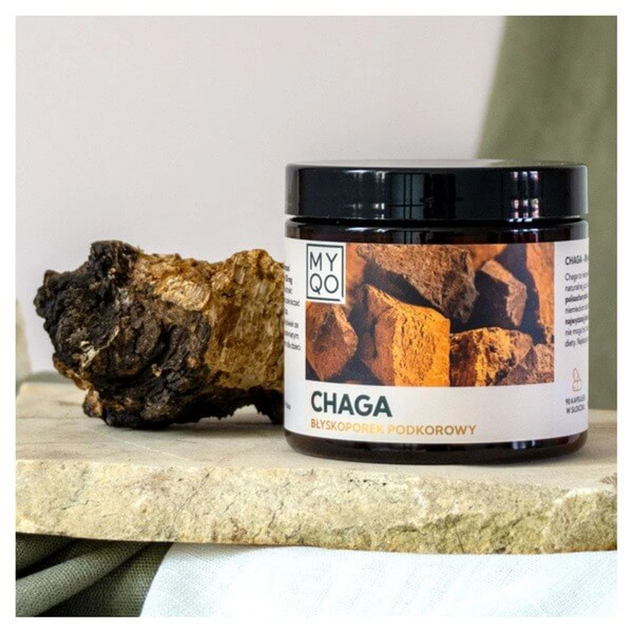MYQO Chaga Chaga subcorticale glossofoor, capsules, 90 stuks.