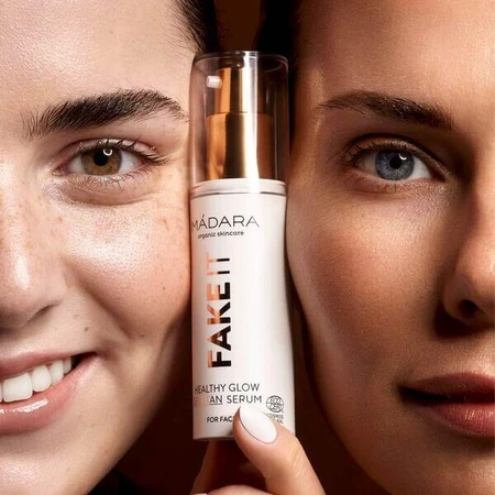 Madara Fake It Healthy Glow Self Tan Serum, self-tanning face serum, 30 ml.