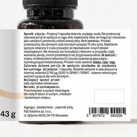 Sundose Vitamin D3 4000 IU, hard capsules, 120 pcs.
