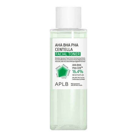 APLB AHA BHA PHA Centella Gezichtstoner, gezichtsreinigende toner met zuren en Centella, 160 ml