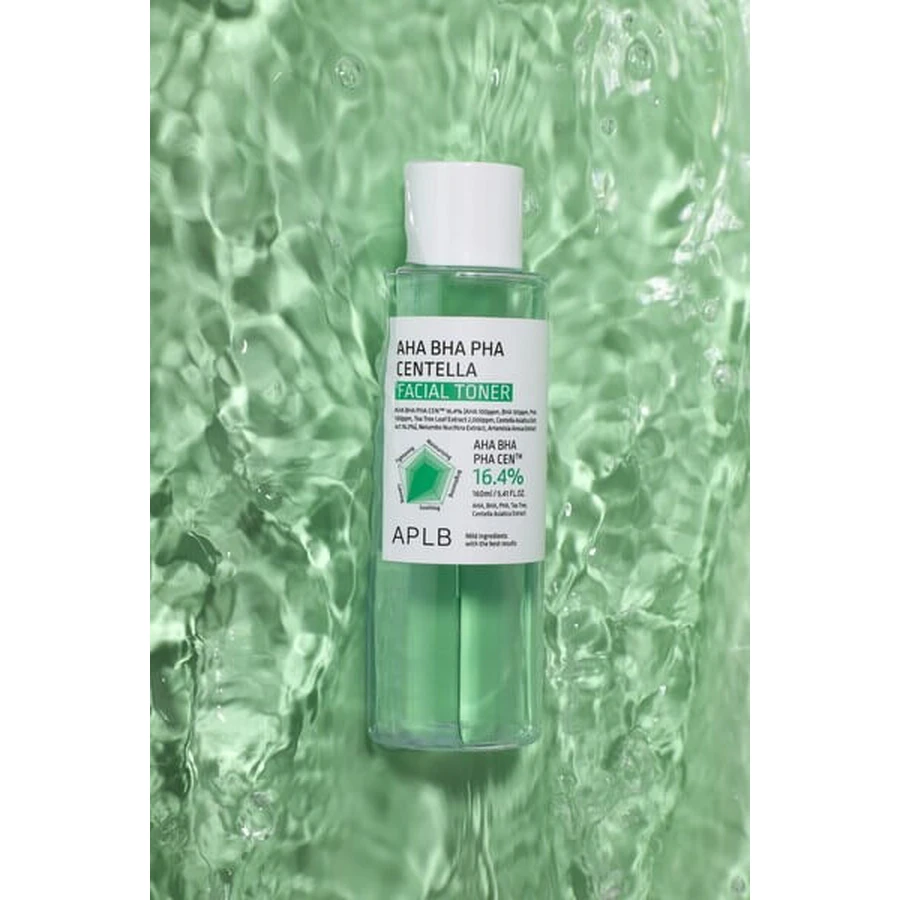 APLB AHA BHA PHA Centella Gezichtstoner, gezichtsreinigende toner met zuren en Centella, 160 ml
