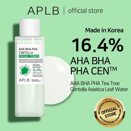 APLB AHA BHA PHA Centella Gezichtstoner, gezichtsreinigende toner met zuren en Centella, 160 ml
