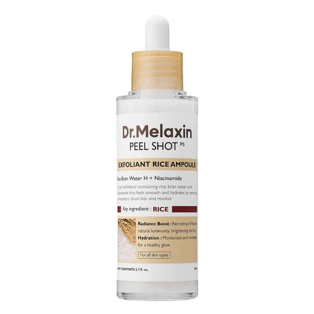 Dr.Melaxin Peel Shot Exfol Witte Rijst Ampul, scrub ampul met witte rijstextract, 80 ml