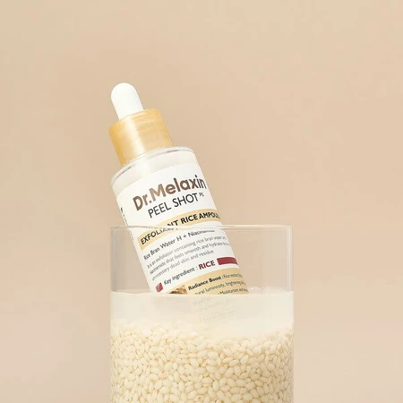 Dr.Melaxin Peel Shot Exfol Witte Rijst Ampul, scrub ampul met witte rijstextract, 80 ml