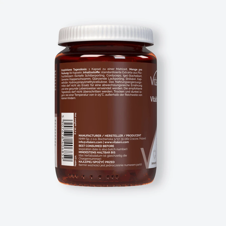 Vitalers Vital Setas, cápsulas, 60 uds.