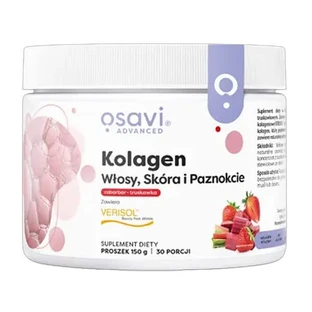 Osavi Colágeno Cabello, Piel y Uñas, polvo, sabor ruibarbo-fresa, 150 g