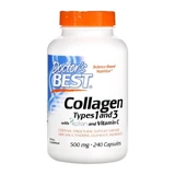 Doctor's Best, Kollagen Typ 1 und 3 mit Peptan und Vitamin C, 500 mg, Kapseln, 240 Stk.
