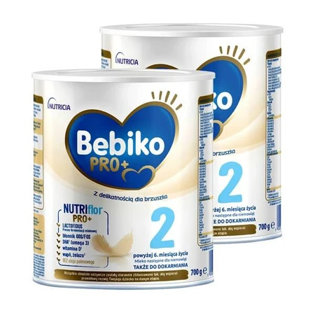 Set van 2x Bebiko PRO+ 2, opvolgmelk voor zuigelingen vanaf 6 maanden, poeder, 700 g
