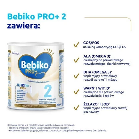 Set van 2x Bebiko PRO+ 2, opvolgmelk voor zuigelingen vanaf 6 maanden, poeder, 700 g