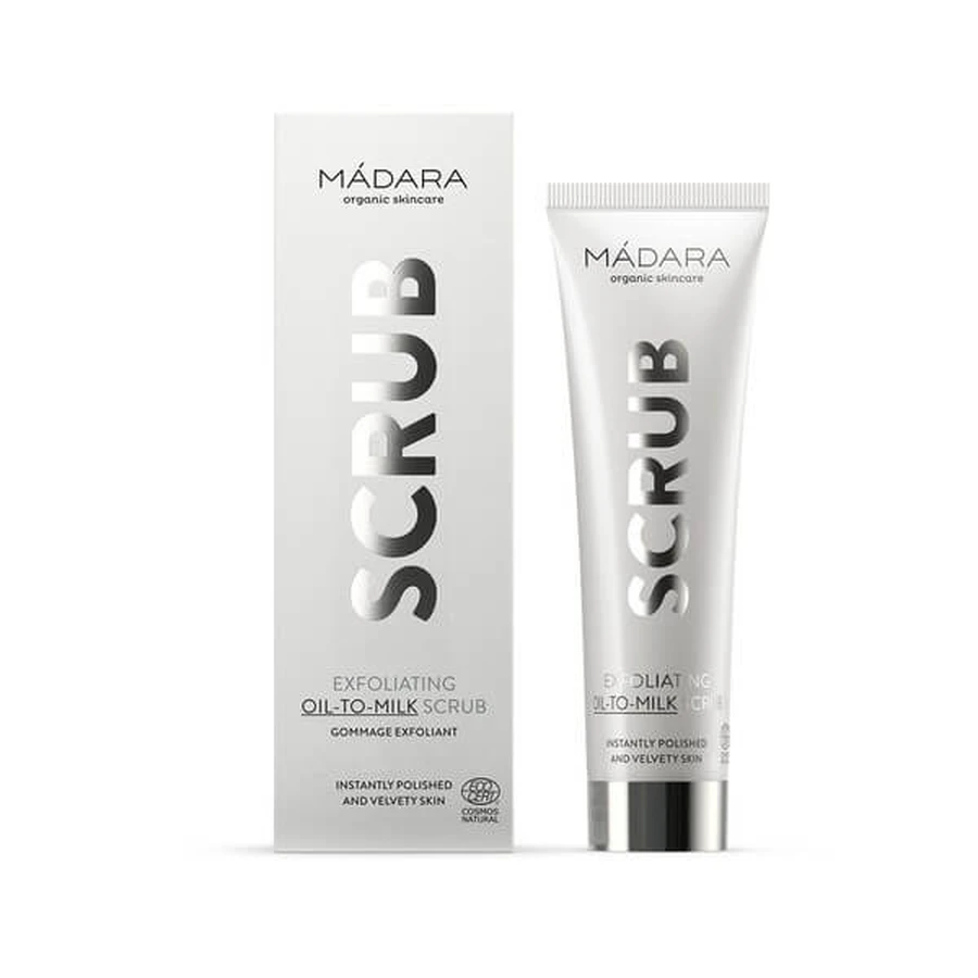 Madara Cleansing, Exfoliating Oil-to-Milk Scrub, gommage pour le visage, 60 ml