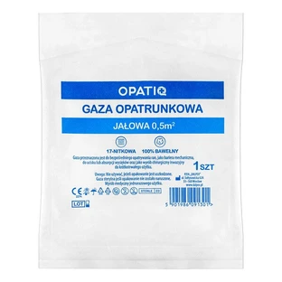 Opatiq, gaze stérile pour pansements, 17 brins, 1/2 m2, 1 pc.