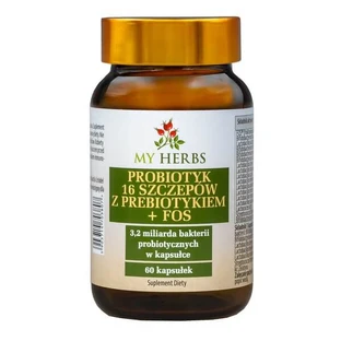 My Herbs Probiotic 16 Strains met Prebiotic + FOS, capsules, 60 stuks.