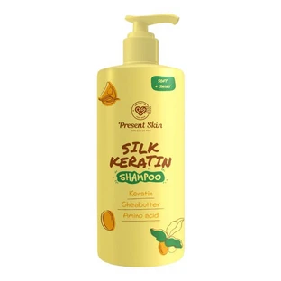 Present Skin Silk Keratin Shampoo, champú alisador de queratina con seda y proteínas, 500 ml