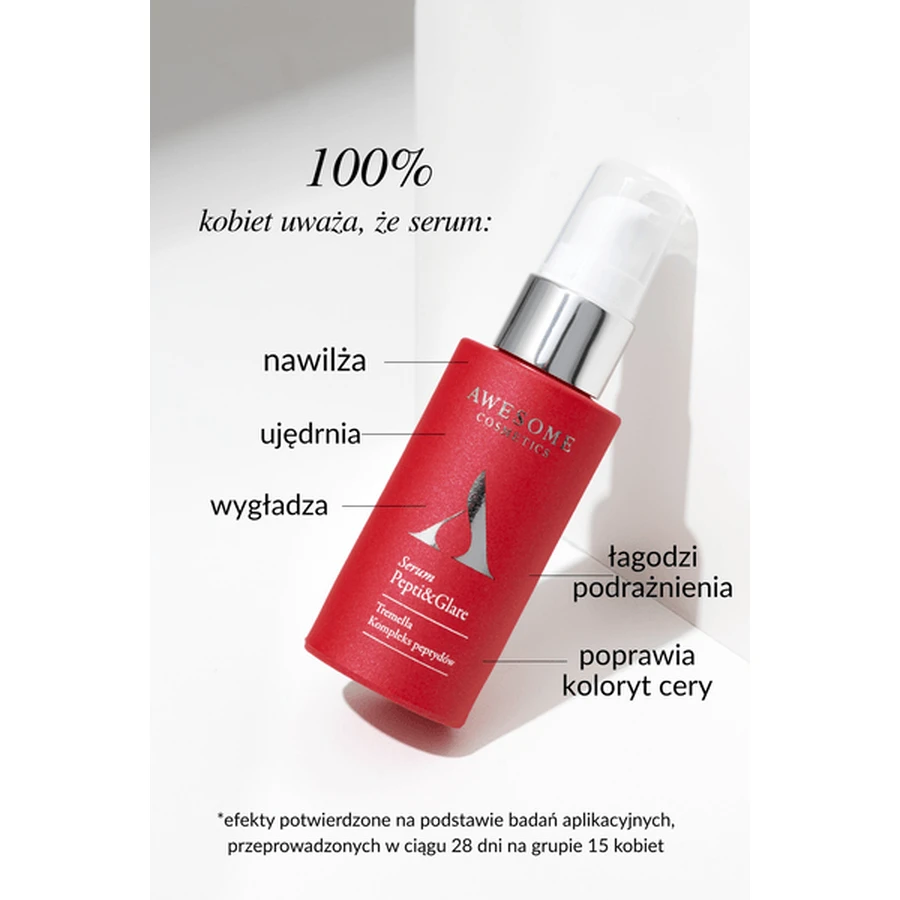 Awesome Cosmetics Pepti &amp; Glare, ser facial peptidic, 30 ml