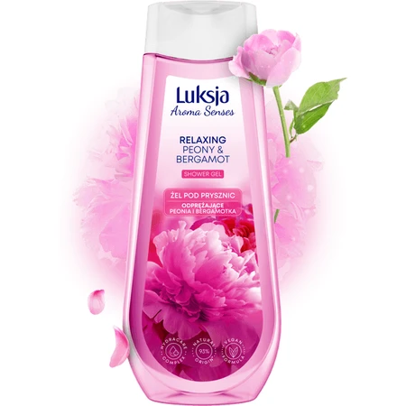 Luxja Aroma Senses, relaxing peony and bergamot shower gel, 500 ml