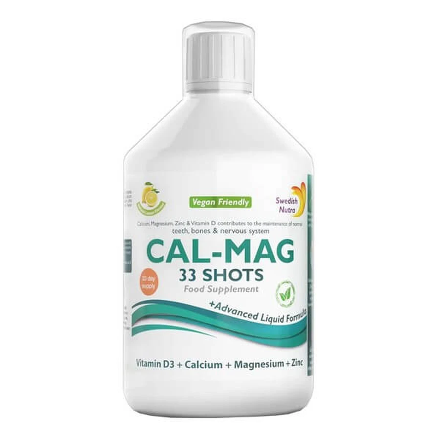 Swedish Nutra Cal-Mag, vloeibaar, citroensmaak, 500 ml