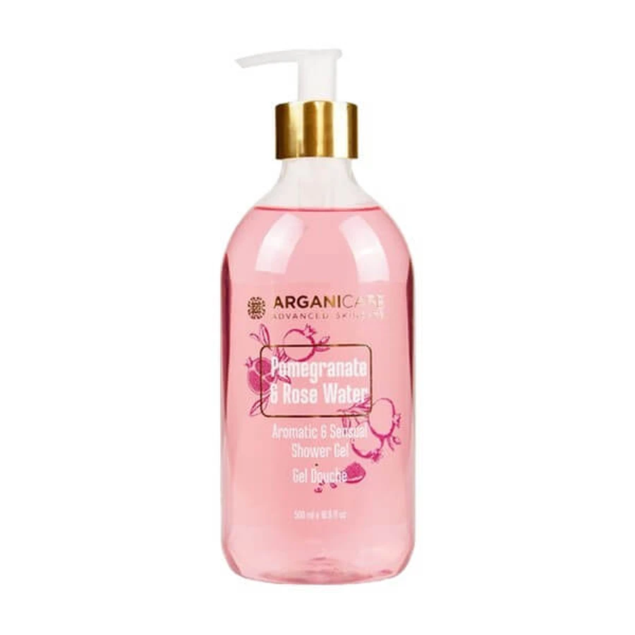 Arganicare ducha, gel de ducha con granada y agua de rosas, 500 ml