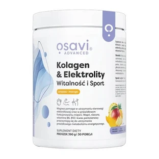 Osavi Collageen &amp; Elektrolyten Vitaliteit en Sport, poeder, ananas-mango smaak, 390 g