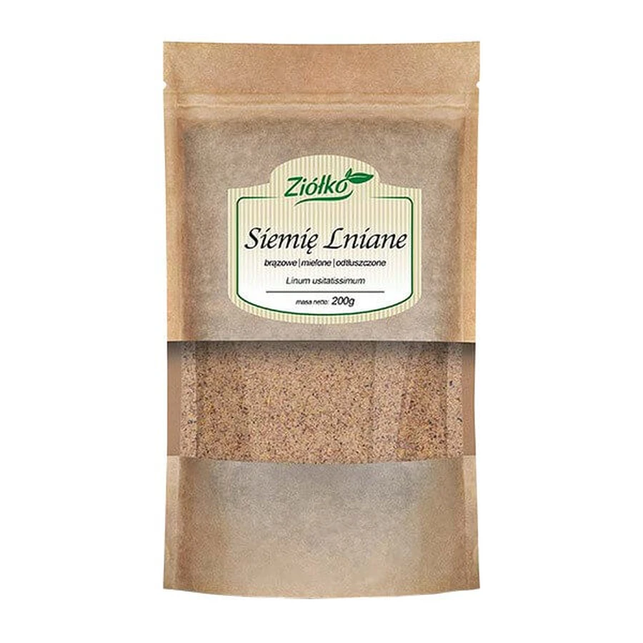 Kraut, braune gemahlene Leinsamen, entfettet, 200 g