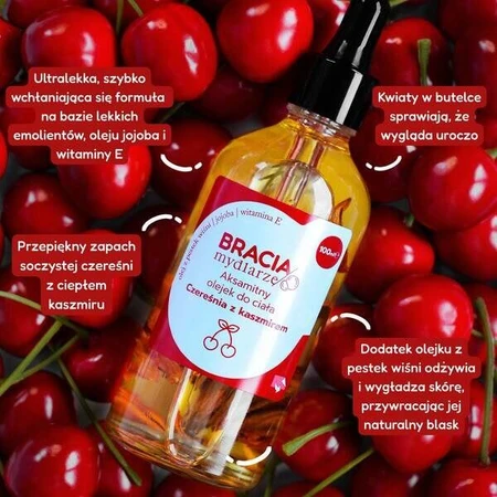 Savonniers, huile corporelle velours, cerise au cachemire, 100 ml