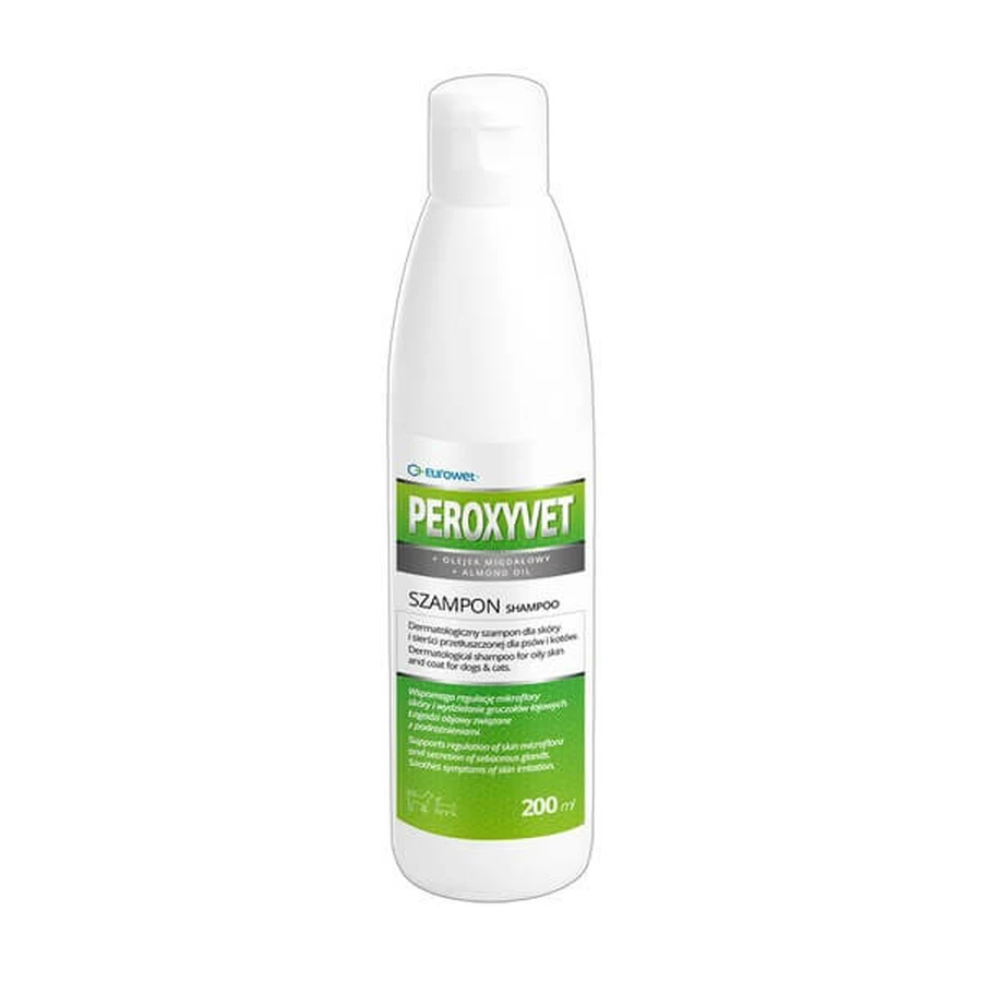 Peroxyvet, dermatologische shampoo voor vette huid en vette haren voor honden en katten, 200 ml