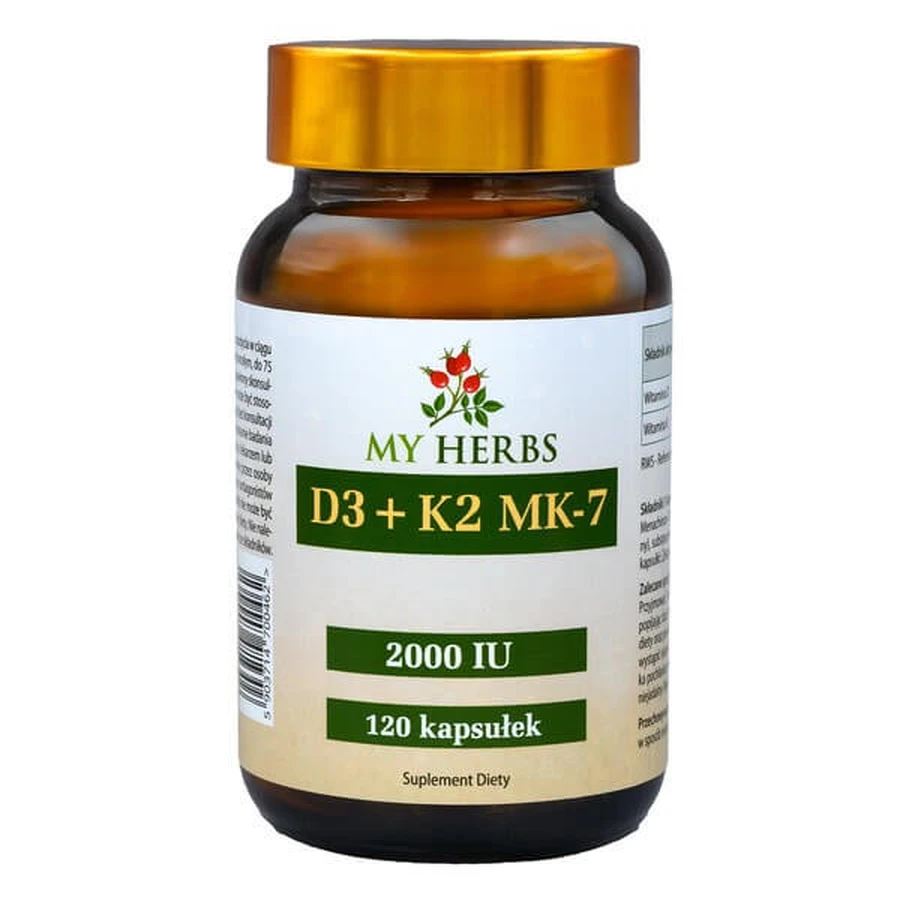 My Herbs D3+K2 MK7, Kapseln, 120 Stk.