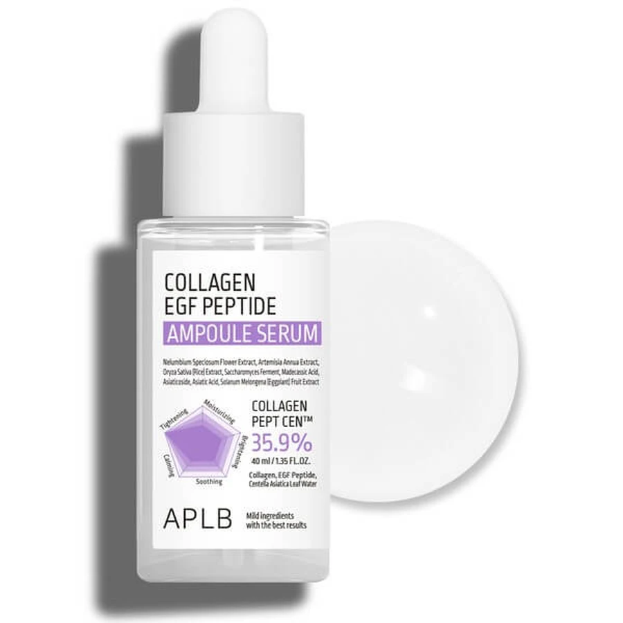 APLB Collagen EGF Peptide Ampoule, facial firming serum with collagen and EGF peptides, 40 ml