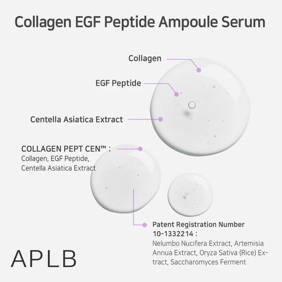 APLB Collagen EGF Peptide Ampoule, facial firming serum with collagen and EGF peptides, 40 ml