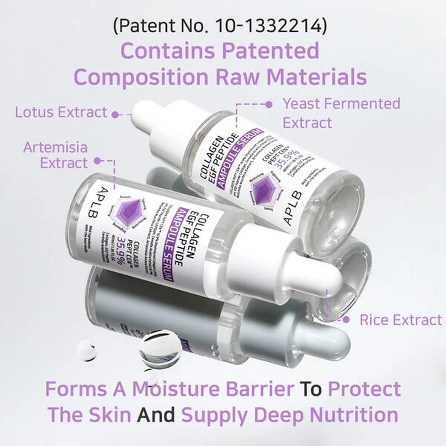 APLB Collagen EGF Peptide Ampoule, facial firming serum with collagen and EGF peptides, 40 ml