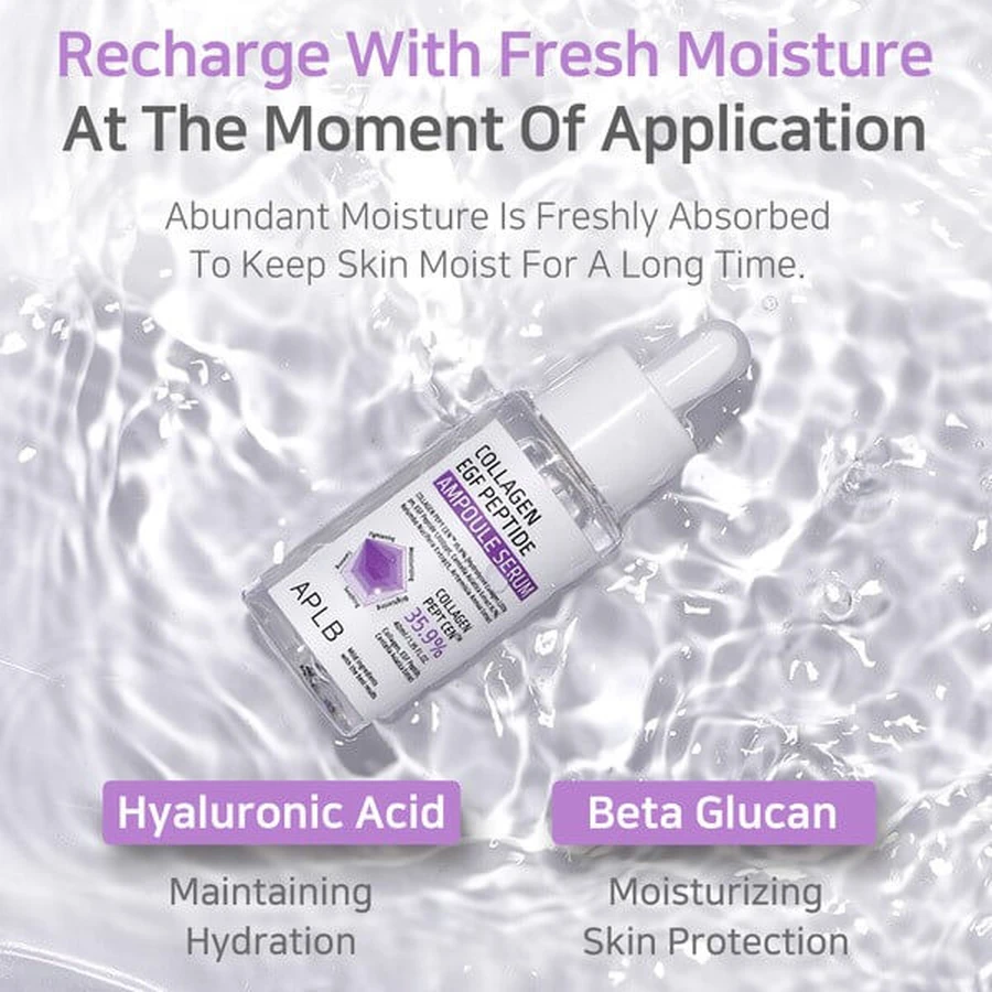APLB Collagen EGF Peptide Ampoule, facial firming serum with collagen and EGF peptides, 40 ml