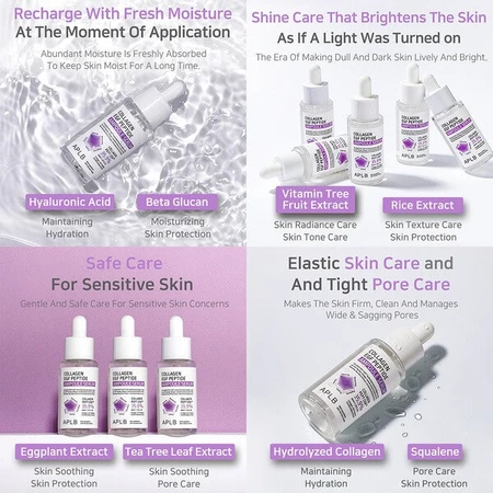 APLB Collagen EGF Peptide Ampoule, facial firming serum with collagen and EGF peptides, 40 ml