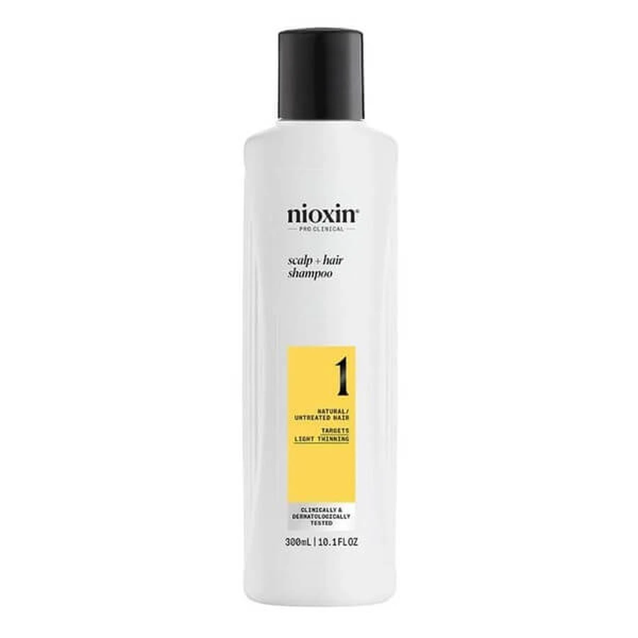Nioxin System 1 Shampoo, Shampoo für natürliches und leicht schütteres Haar, 300 ml