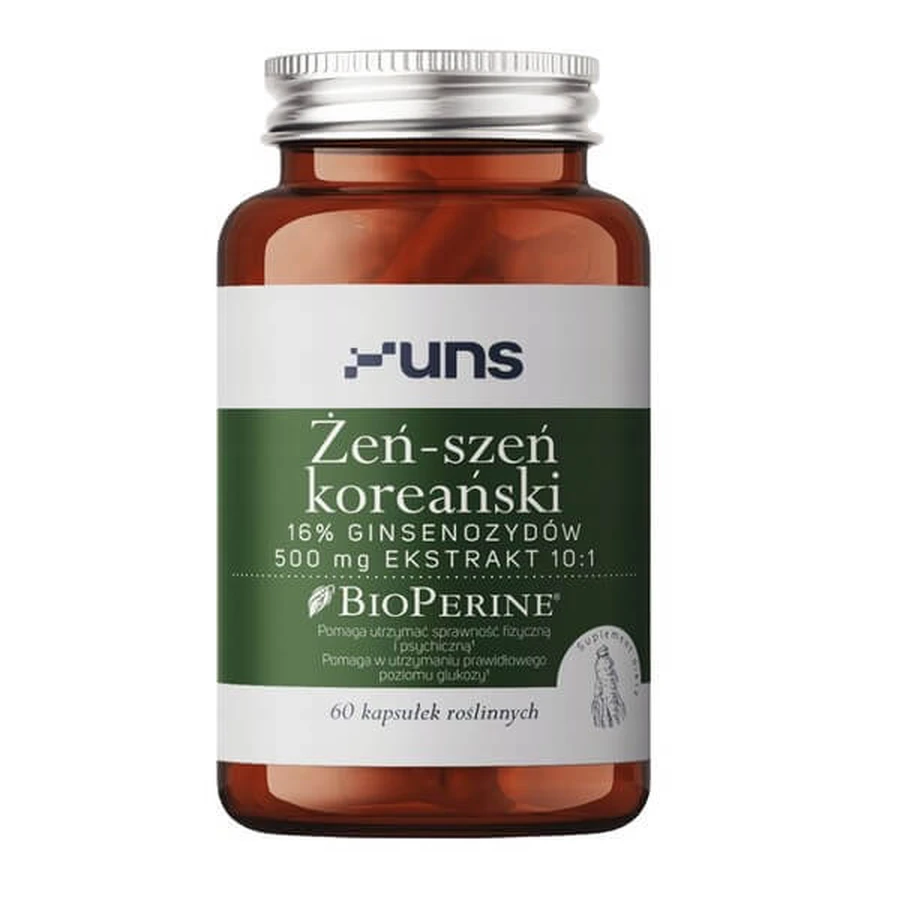 Uns Korean Ginseng+Bioperine, gélules, 60 pcs.