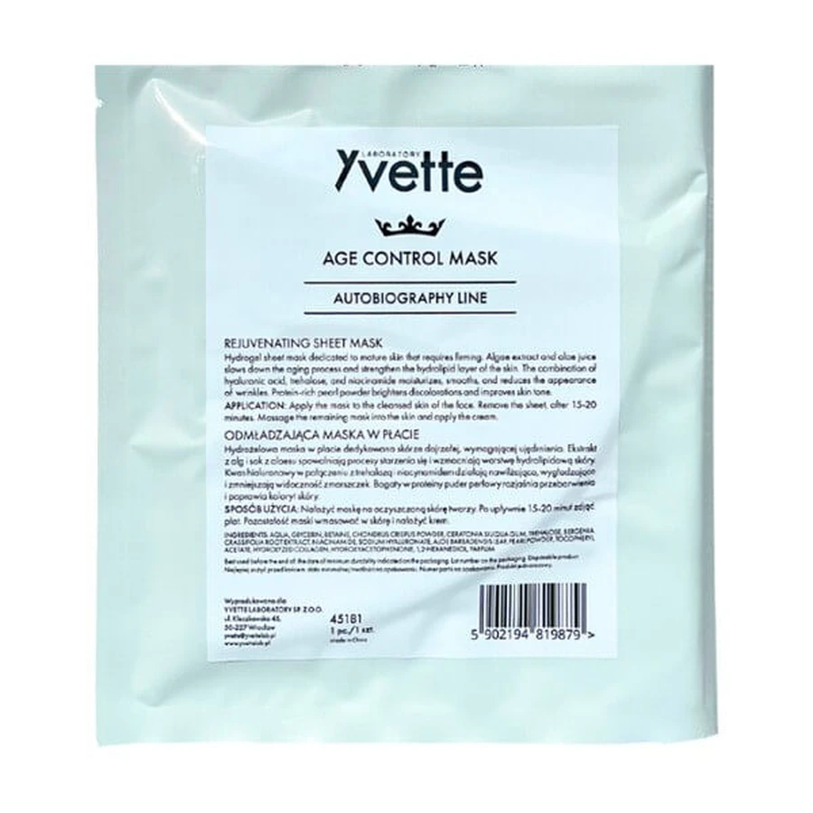 Yvette Age Control Mask, rejuvenating sheet mask, 1 pc.