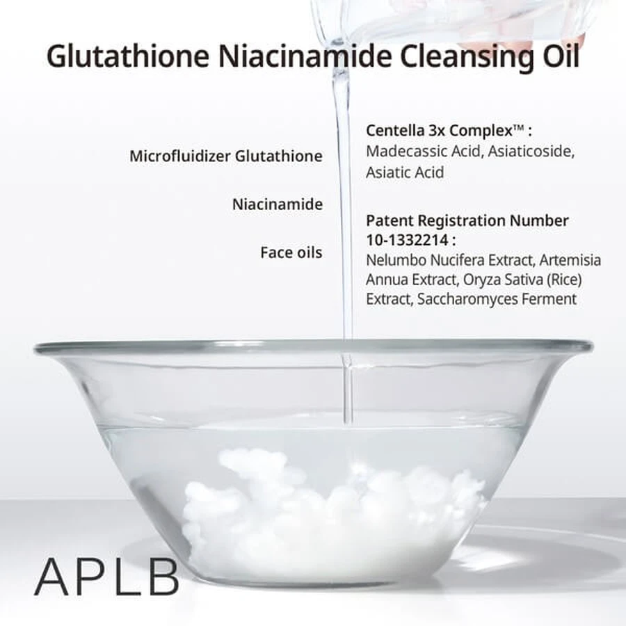 APLB Glutathione Niacinamide Cleansing Oil, facial cleansing oil, 105 ml