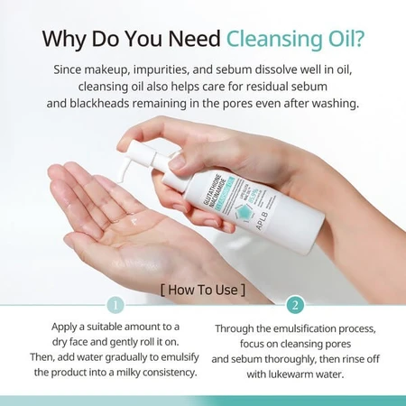 APLB Glutathione Niacinamide Cleansing Oil, facial cleansing oil, 105 ml
