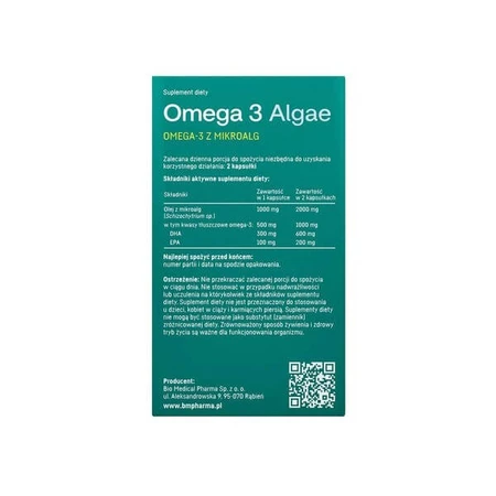 Omega 3 Algae, soft capsules, 60 pcs.
