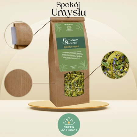 Green Mornings, Herbarium Naturae, Peace of Mind, samenstelling van groene thee, 50 g.