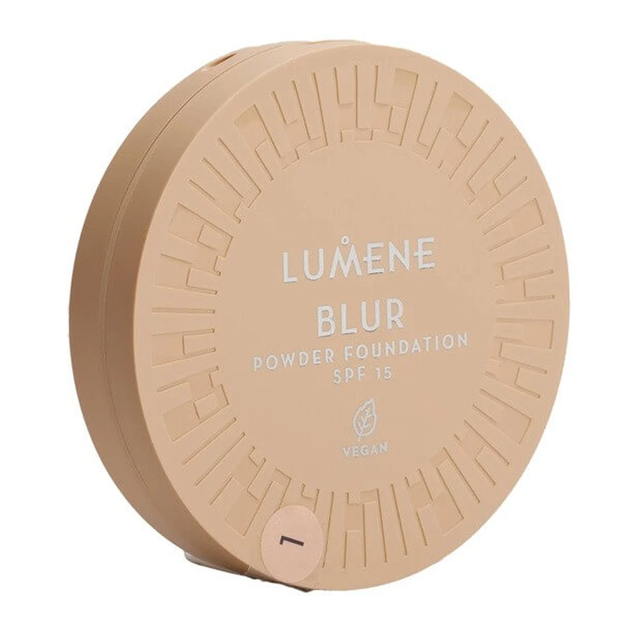 Lumene Blur Longwear Powder Foundation, polvo de larga duración SPF 15, 1, 10 g