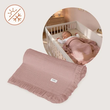 Lionelo Muslin Blanket, Säuglings-Musselin-Decke, Dusty Pink, 1 Stk.