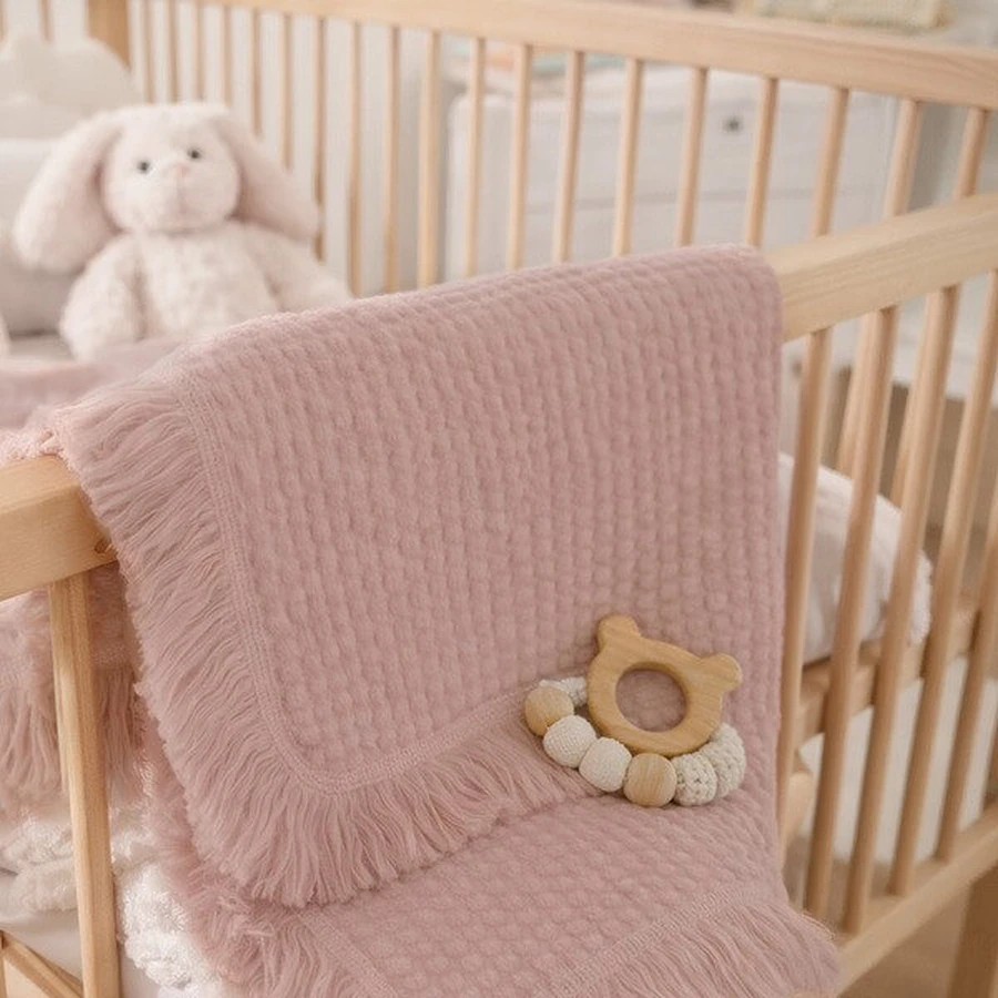 Lionelo Muslin Blanket, Säuglings-Musselin-Decke, Dusty Pink, 1 Stk.