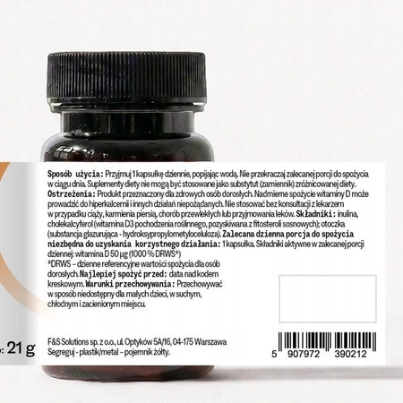 Sundose Vitamin D3 Vege 2000 IU, hard capsules, 60 pcs.