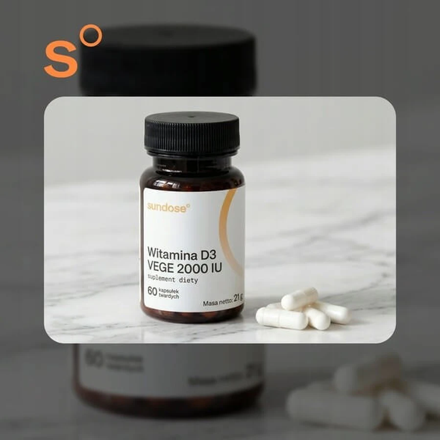 Sundose Vitamin D3 Vege 2000 IU, hard capsules, 60 pcs.
