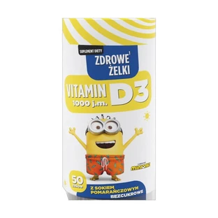 Healthy Jelly Minions Vitamin D 1000, bonbons gélifiés, 50 pièces.