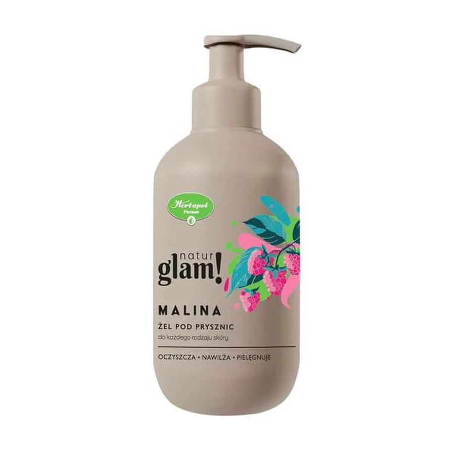 Natur Glam !, gel douche, framboise, 300 ml