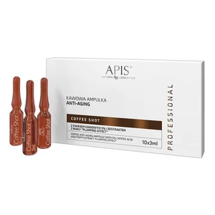 Apis Coffee Shot, ampoule anti-âge avec 5% d'acide de café et d'extrait de graines de pavot, 3ml x 10 pcs.