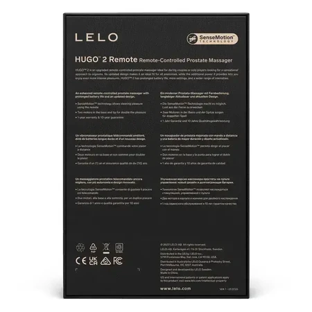 Lelo Hugo 2 Remote Black, Prostatamassagegerät mit Fernbedienung, 1 Stk.