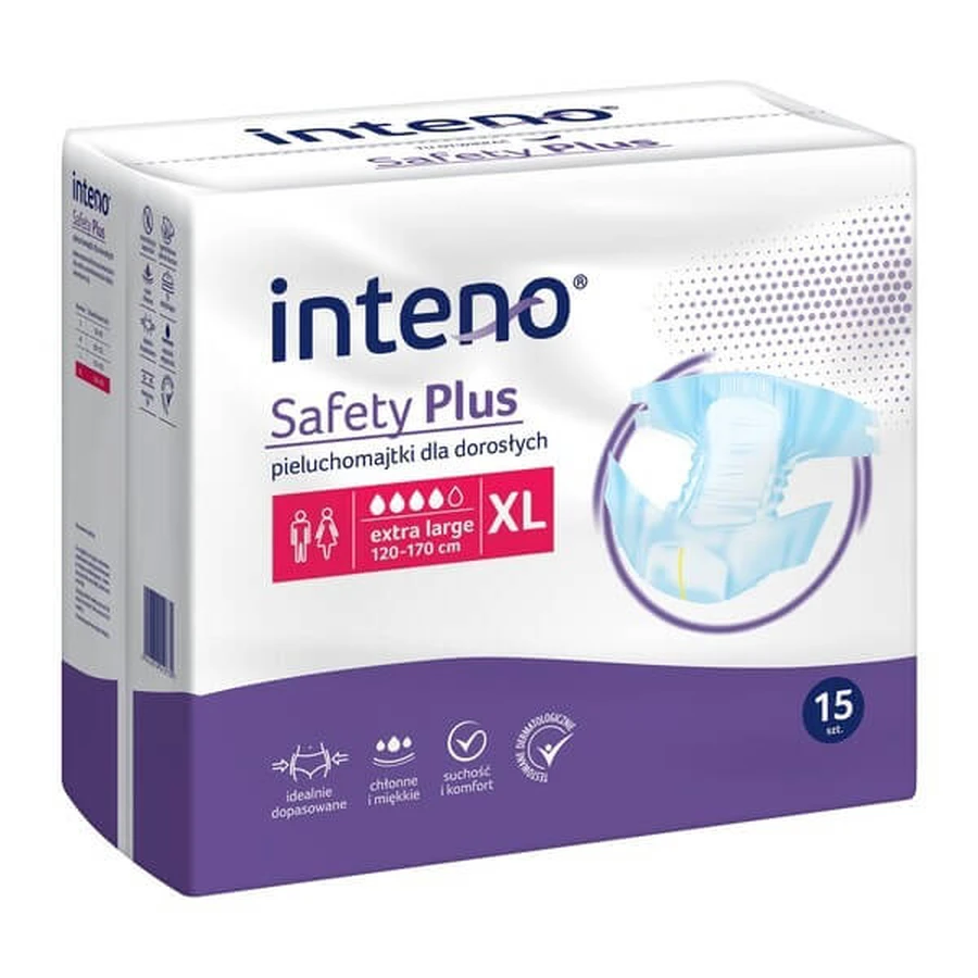 Inteno Safety Plus, Windeln für Erwachsene, XL, 15 Stück.