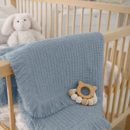 Lionelo Muslin Blanket, Baby-Musselin-Decke, Stone Blue, 1 Stück.