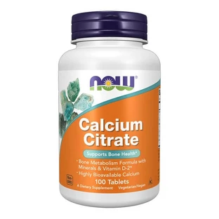 Now Foods Citrato de calcio con minerales y vitamina D2, comprimidos, 100 uds.